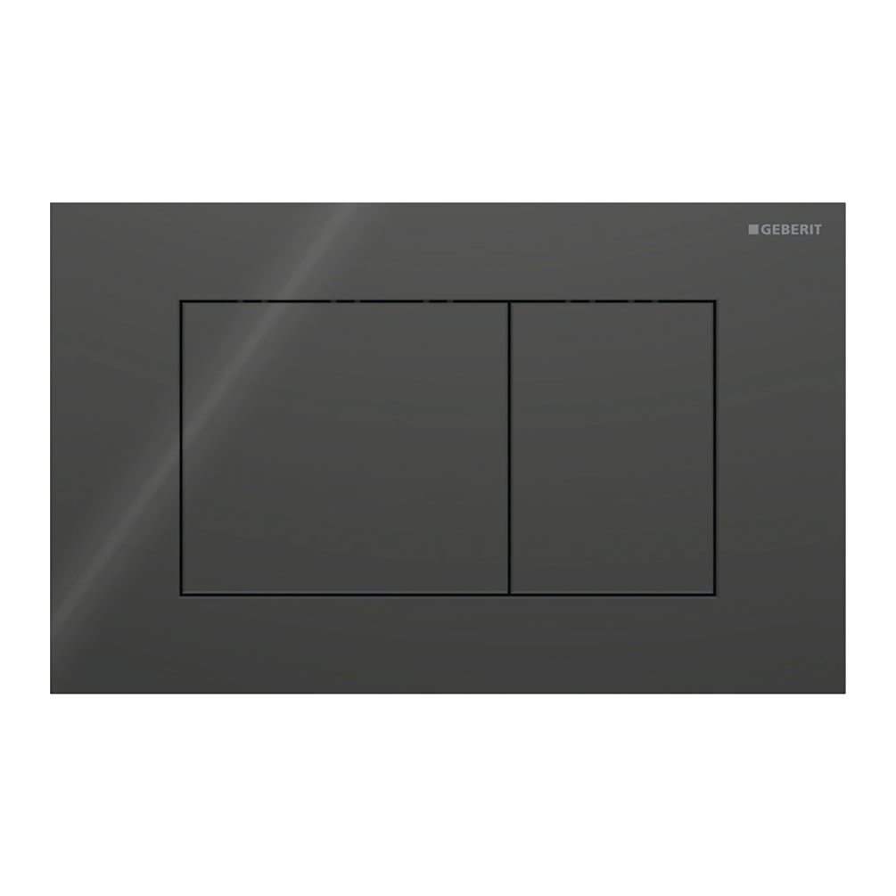Cutout image of Geberit Sigma40 Square Black Glass Dual Flush Plate